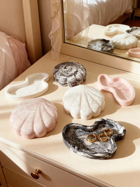 Shell - Caixas em Jesmonite - Organização e Decoração